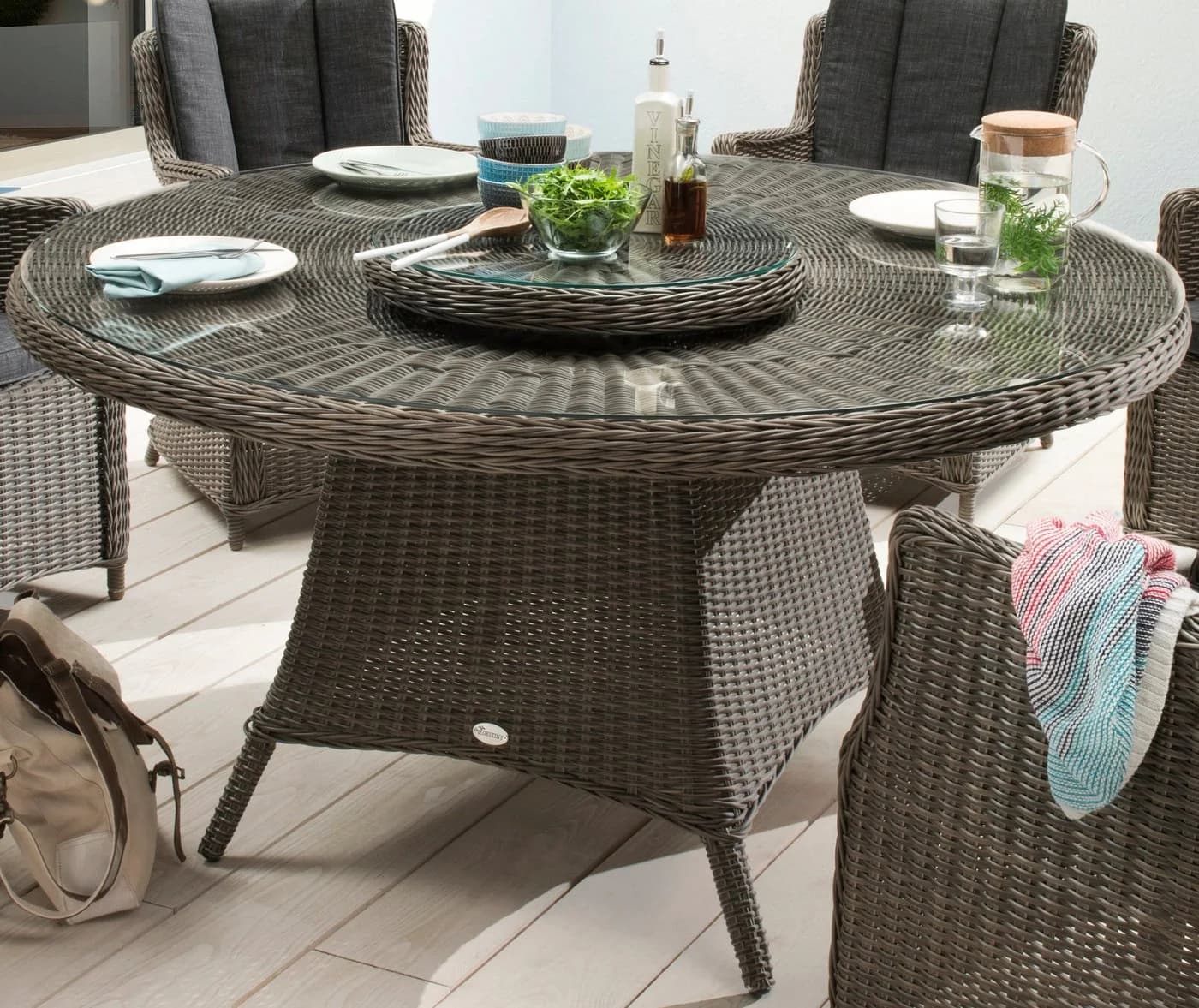 Destiny Garten-Essgruppe LUNA 19-tlg. Aluminium Polyrattan - Bild 3