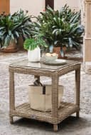 Destiny Beistelltisch MERANO Natur Meliert Aluminium Polyrattan Bild 2