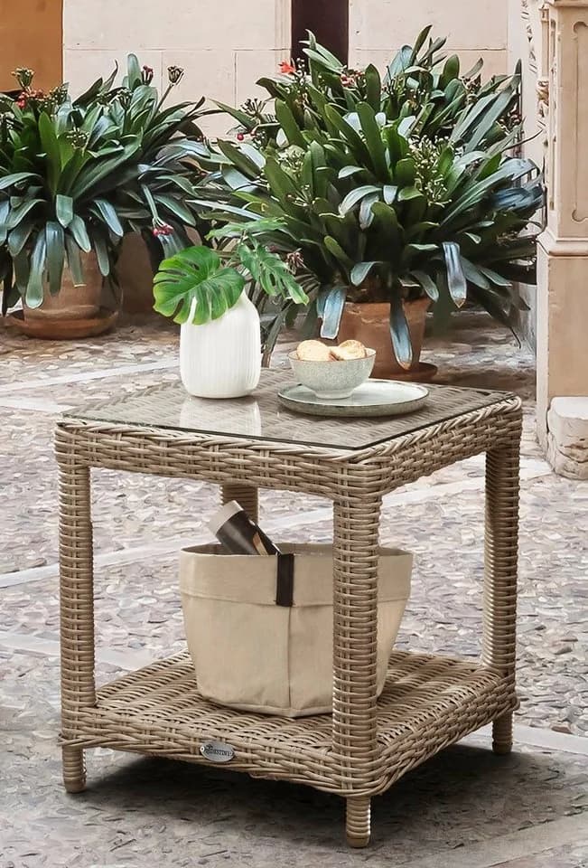 Destiny Beistelltisch MERANO Natur Meliert Aluminium Polyrattan - Bild 2