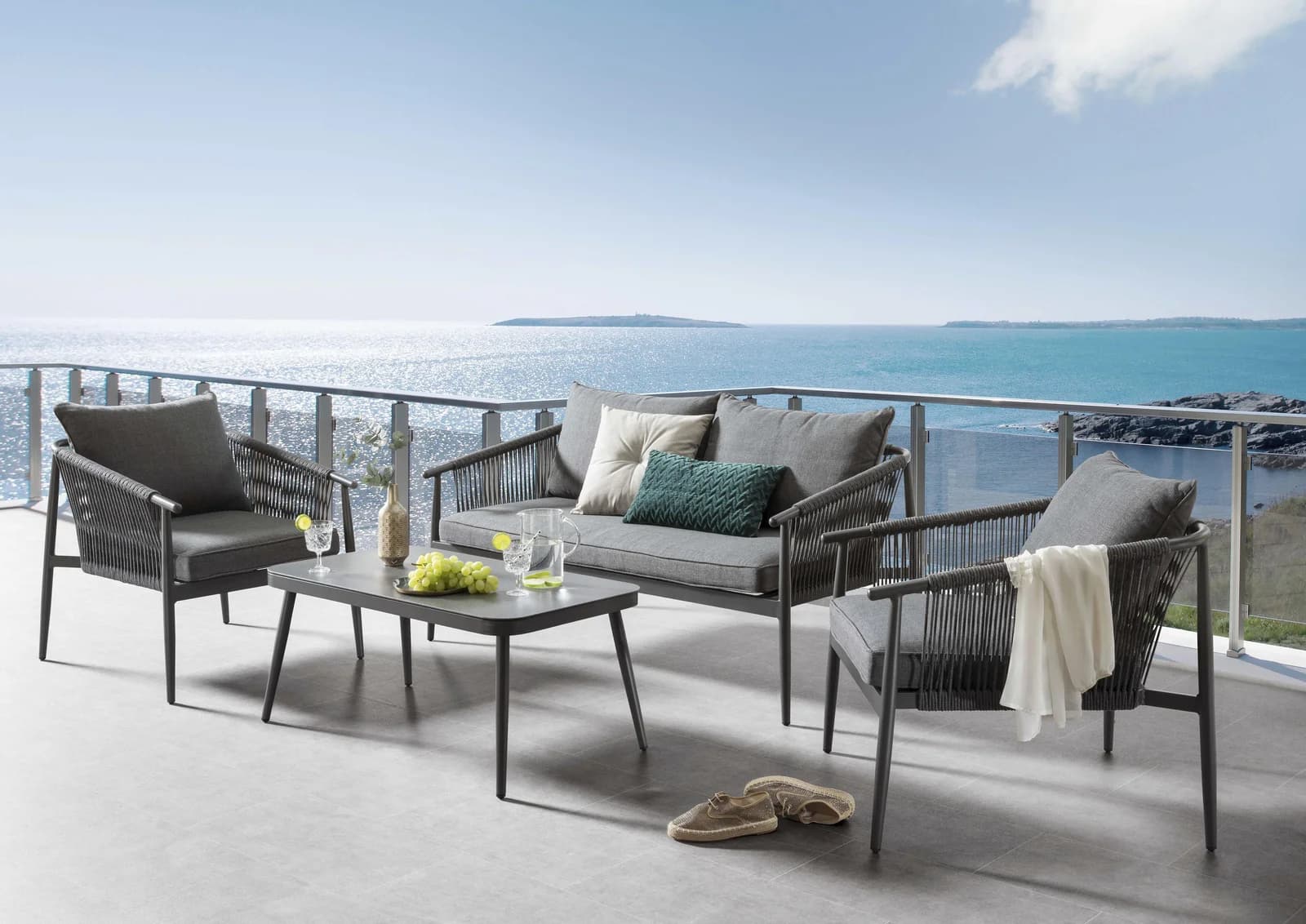 Gartenlounge-Set Destiny Verona 7-tlg. Anthrazit Aluminium