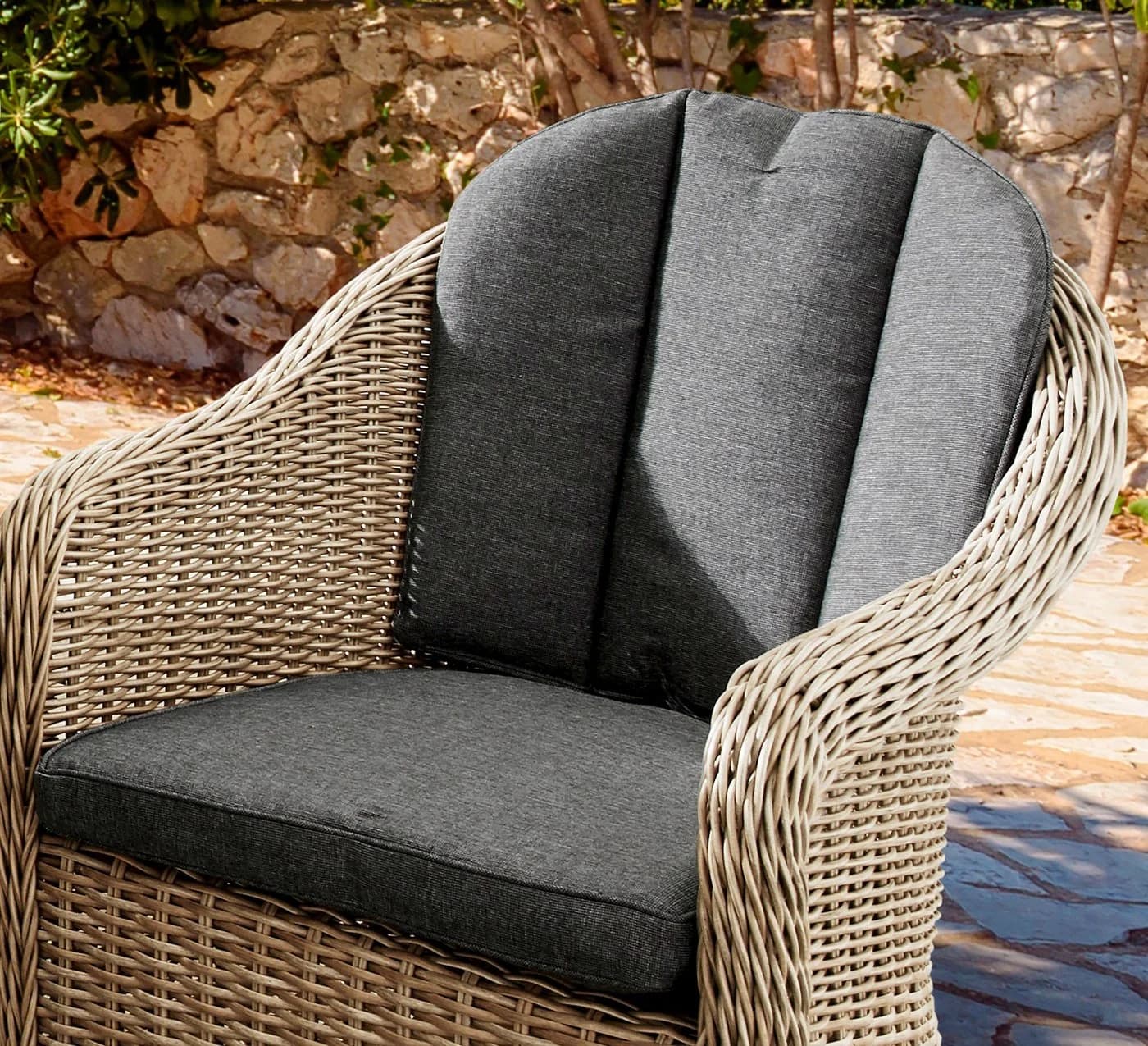 DESTINY Garten-Essgruppe MALAGA LUNA 13-tlg. Beige/Grau Aluminium Polyrattan - Bild 3