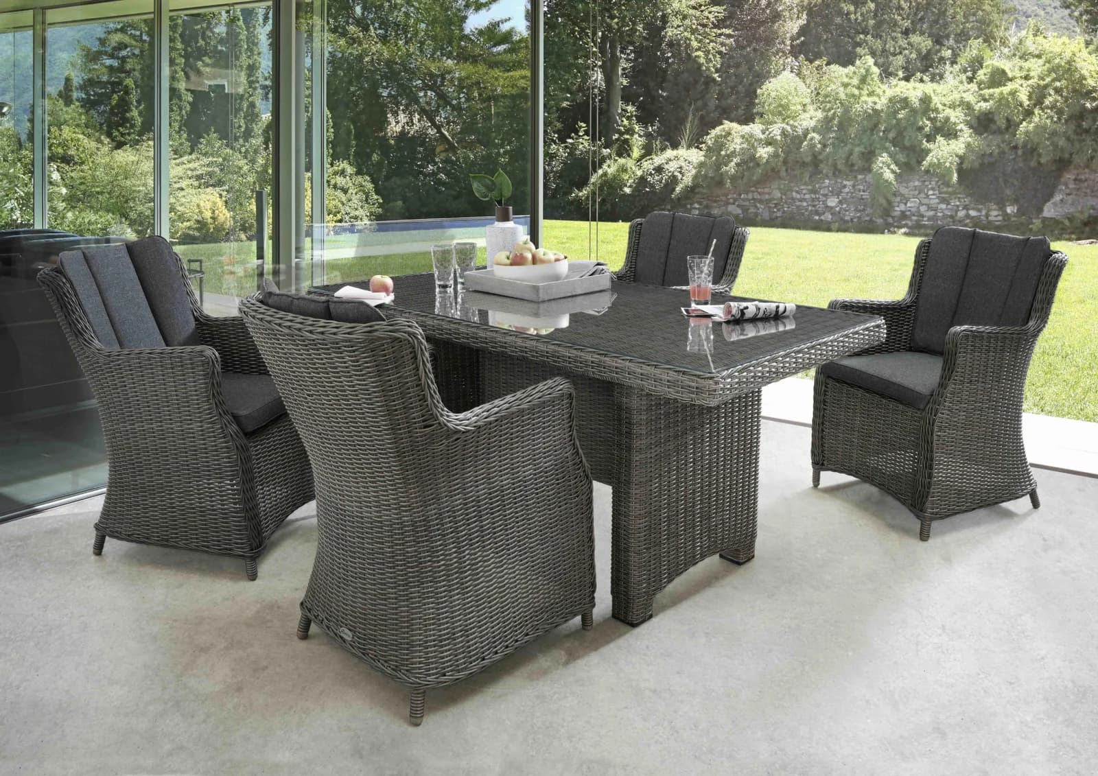 Garten-Essgruppe DESTINY LUNA 13-tlg. Grau Vintage Grau