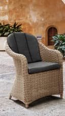 Gartensessel DESTINY MALAGA Beige Polyrattan mit Kissen Bild 1