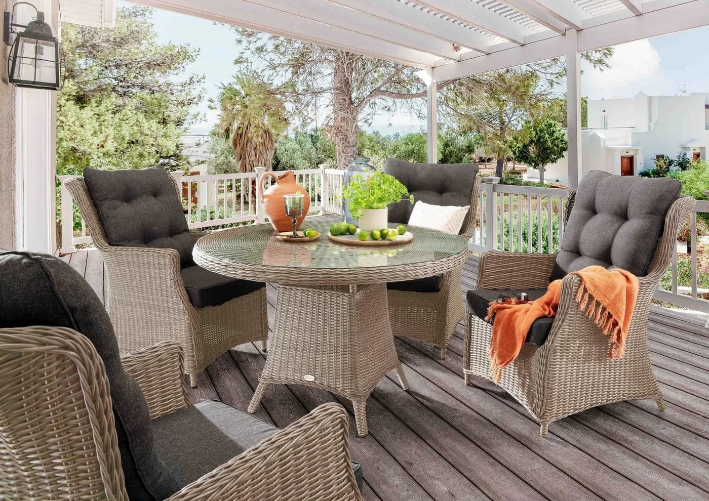 Destiny Garten-Essgruppe CASA LUNA 13-tlg. 4x Sessel 1x Tisch Polyrattan - Bild 2