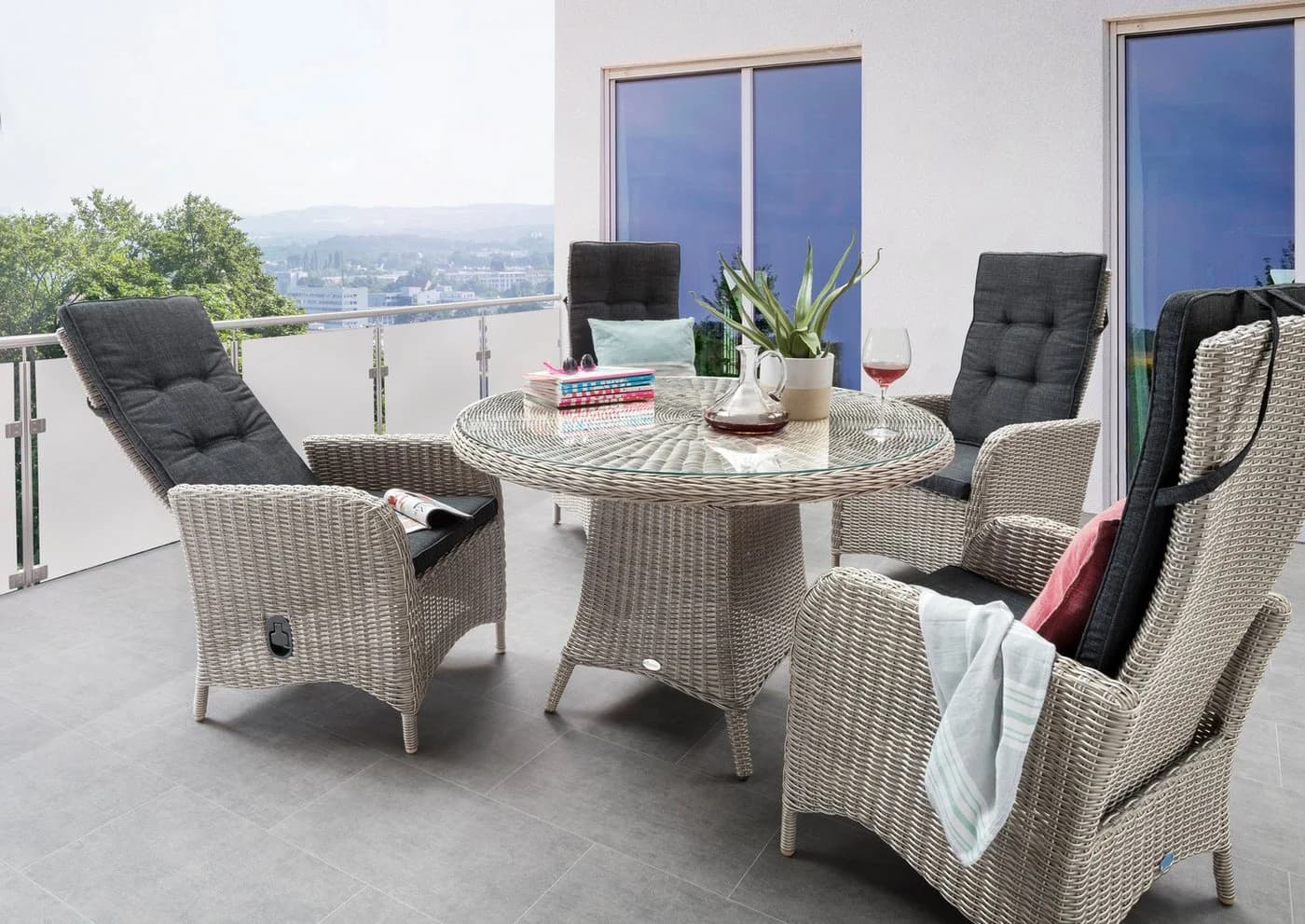 Destiny Garten-Essgruppe PALMA LUNA 5-tlg. Aluminium Polyrattan - Bild 2