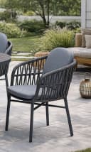 Destiny Garten-Essgruppe COMO BARLETTA 4 Stühle + Tisch Ø110cm Grau Bild 1