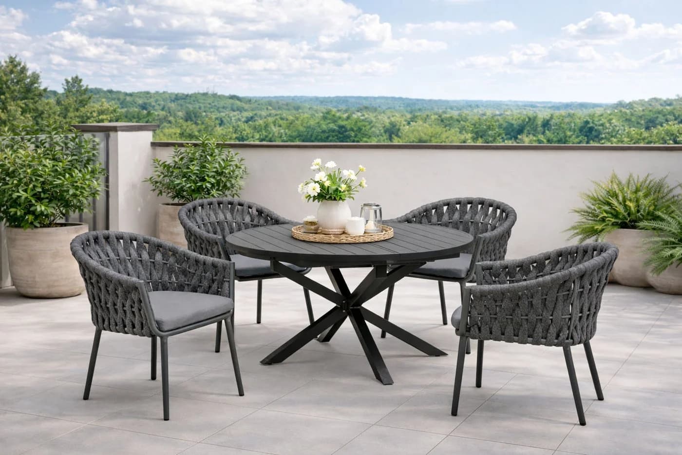 Destiny Garten-Essgruppe MOLINO ARONA Grau Aluminium 4-Sitzer - Bild 2