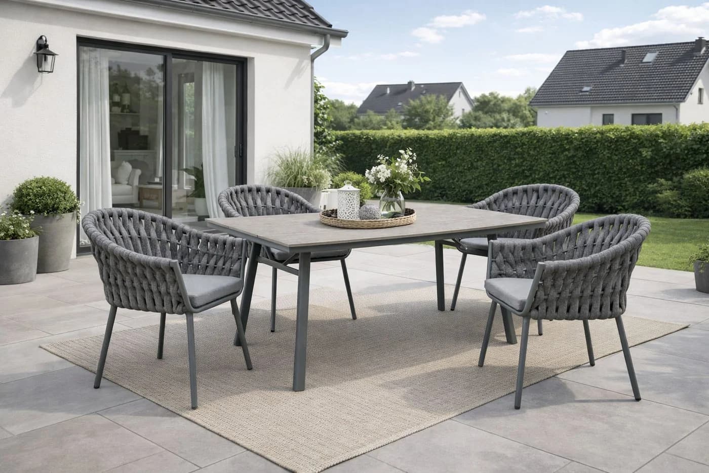 Destiny Garten-Essgruppe MOLINO SAN MARINO 5-tlg. Anthrazit Aluminium - Bild 2