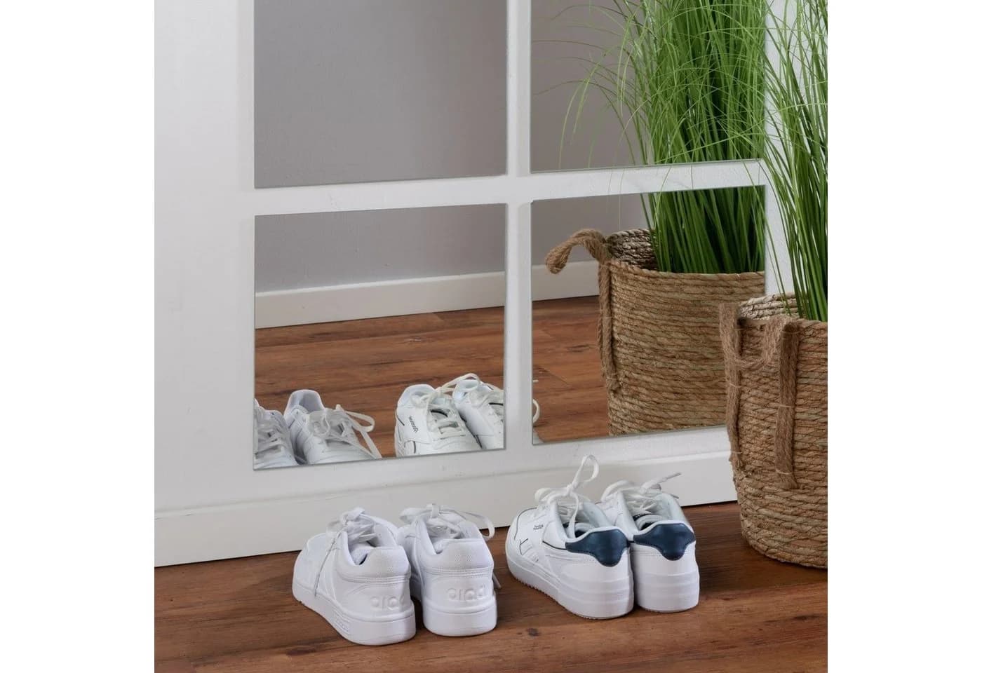 Spiegelfliesen TAIL 4er Set Selbstklebend Glas Modern