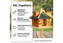 Mucola Vogelhaus Holz mit Futterspender und aufklappbarem Dach Bild 1