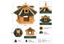 Mucola Vogelhaus Holz mit Futterspender und aufklappbarem Dach Bild 3