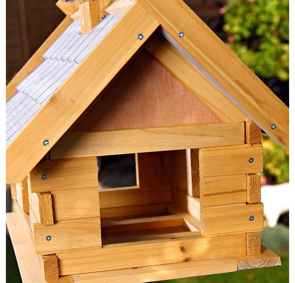 Mucola Vogelhaus aus Holz in Grau XXL Vogelhäuschen