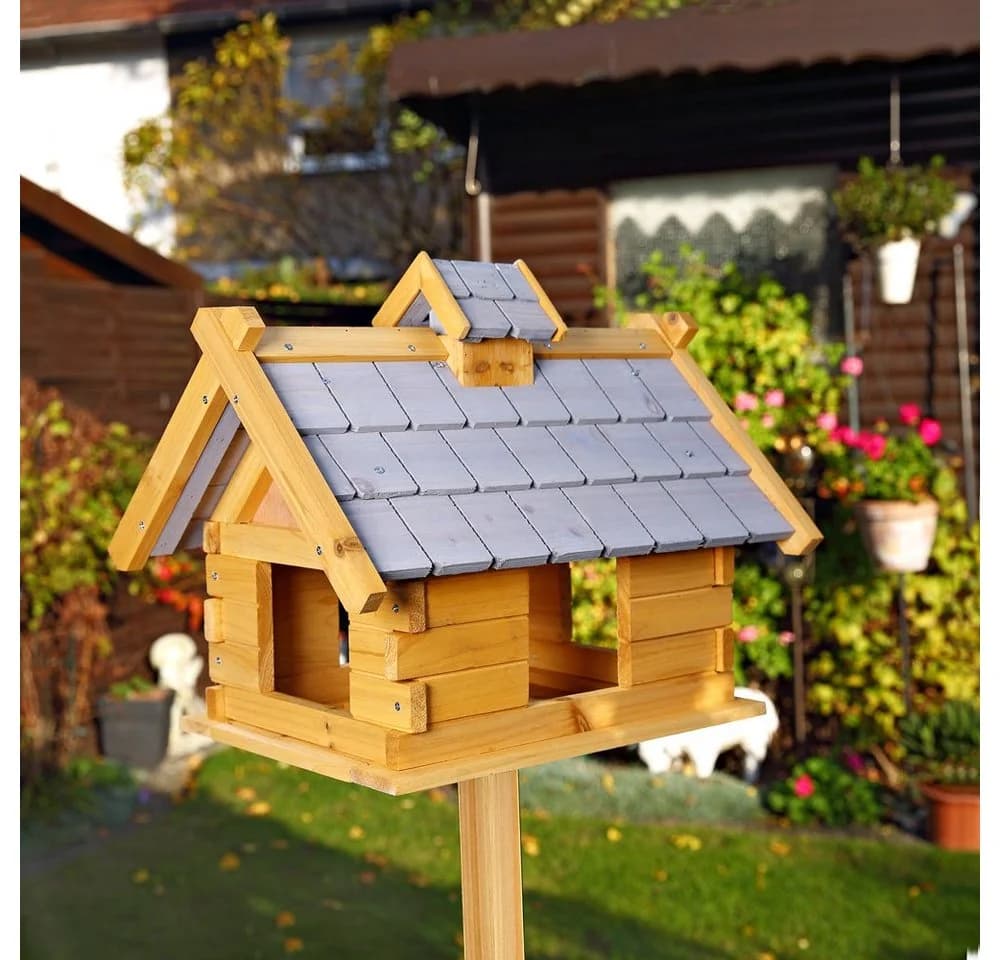 Mucola Vogelhaus aus Holz in Grau XXL Vogelhäuschen - Bild 3