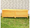 Mucola Auflagenbox Gartentruhe Braun Holz mit Deckel Bild 1