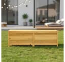 Mucola Auflagenbox Gartentruhe Braun Holz mit Deckel Bild 2