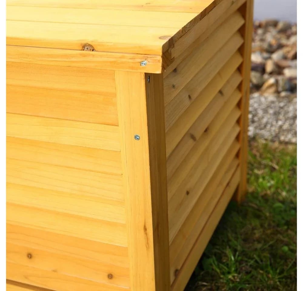 Mucola Auflagenbox Gartentruhe Braun Holz mit Deckel - Bild 4