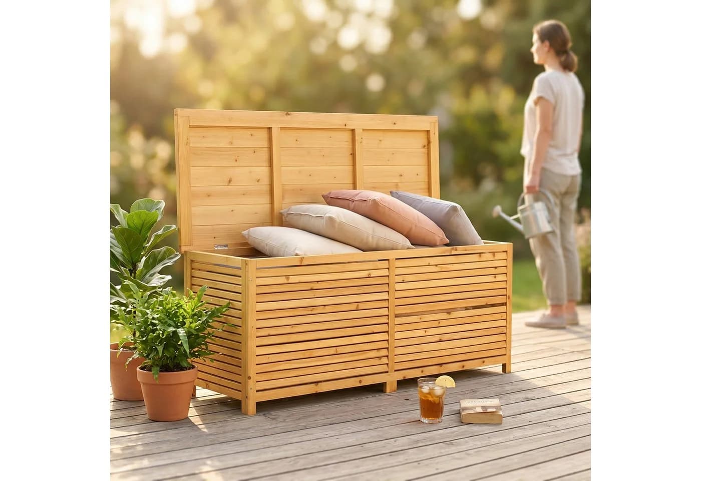 Mucola Auflagenbox 170cm Kissenbox Holz Gartenbox - Bild 4