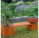Mucola Gartenbank mit 2 Blumenkästen Holzbank Braun Imprägniert Bild 1