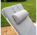 Mucola Gartenliege Polyrattan Weiß mit grauem Kissen verstellbar Bild 5
