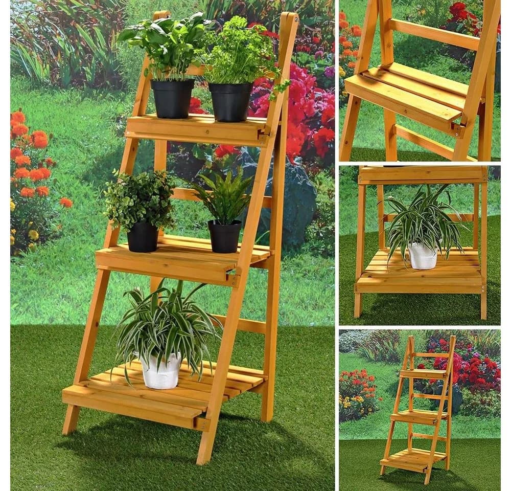 Eleganter Blumenständer aus Fichtenholz für Outdoor