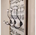 Mucola Wandgarderobe mit 6 Haken Weiß Braun Bild 1