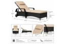 Mucola Gartenliege Rattan Sonnenliege Polyrattan Mehrfach Verstellbar Bild 3