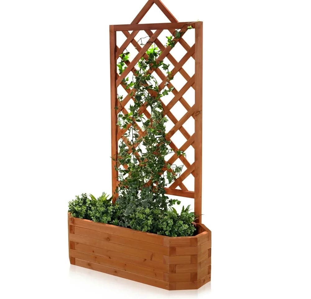 Mucola Rosenbogen Spalier mit Blumenkasten Fichtenholz Braun - Bild 2