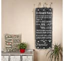 Mucola Garderobenpaneel Wandgarderobe Schwarz mit 6 Haken Bild 1