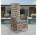 Mucola Verstellbarer Garten Relaxsessel Grau Polyrattan mit Kissen Bild 2