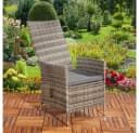 Mucola Verstellbarer Garten Relaxsessel Grau Polyrattan mit Kissen Bild 3