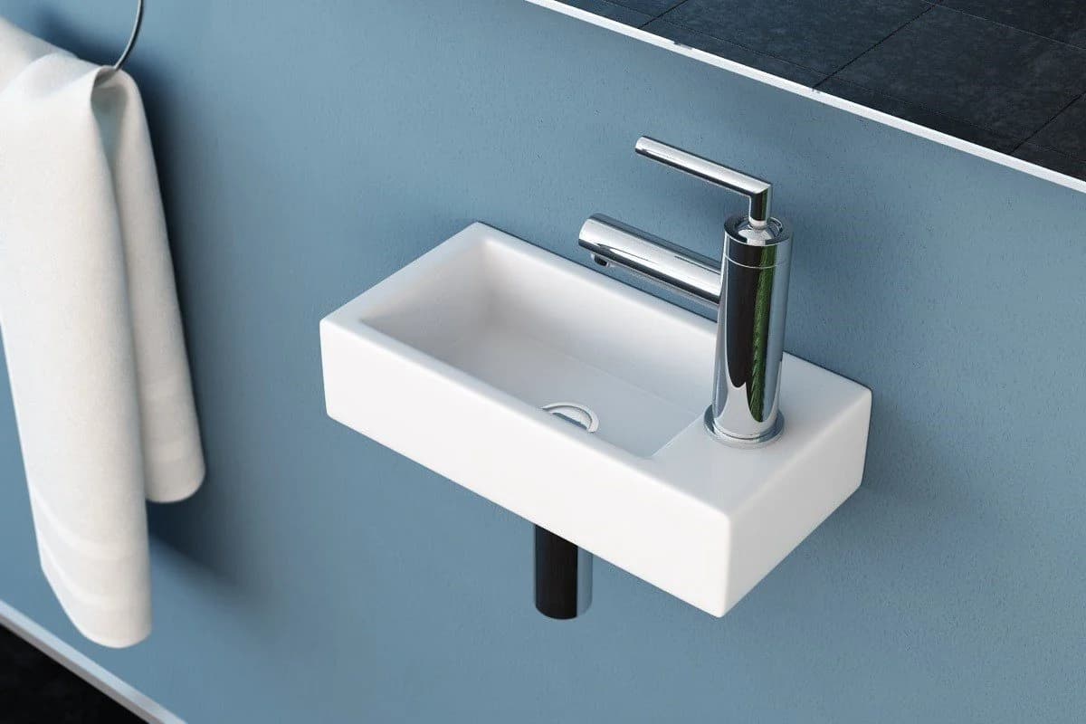 NEG Hänge-Waschbecken Uno41H Extra Klein Weiß Nano-Beschichtung - Bild 3