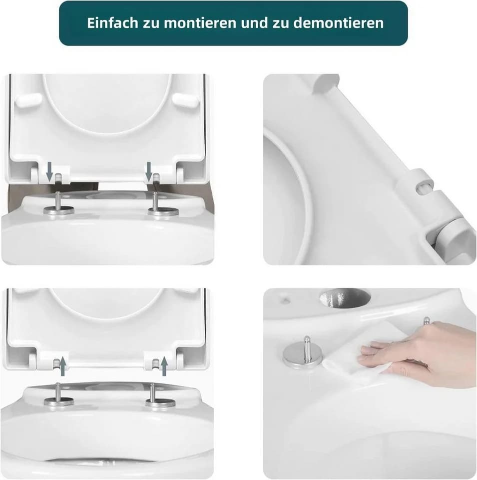 Woltu WC-Sitz Weiß mit Soft-Close und Fast Fix - Bild 4