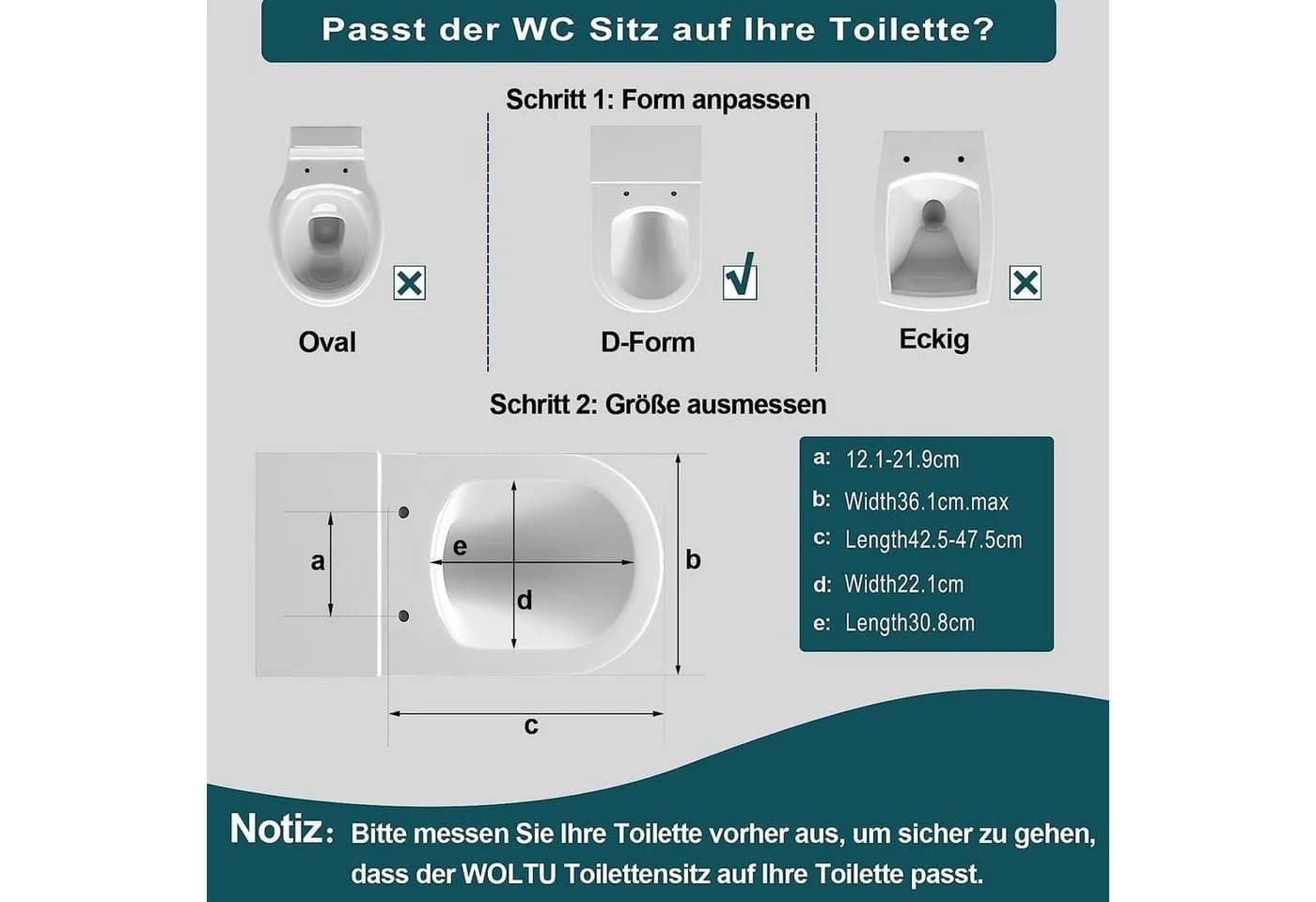 Woltu WC-Sitz Weiß mit Soft-Close und Fast Fix - Bild 5