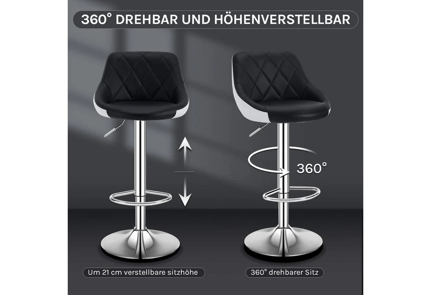 Woltu Barhocker 2er Set höhenverstellbar Kunstleder - Bild 5