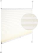 Woltu Plissee Rolle mit Klemmfix Crushed Optik Creme Bild 1