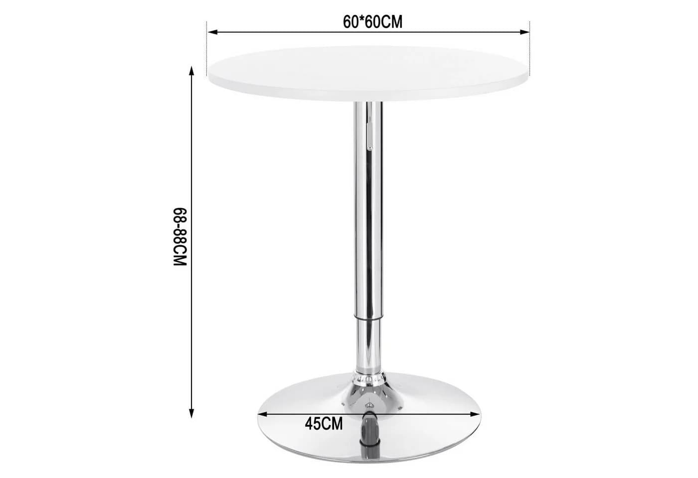 Woltu Bartisch höhenverstellbar Weiß MDF Stehtisch - Bild 3