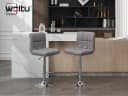 Woltu Barhocker 2er Set Verstellbar Drehbar Leinen Grau Bild 1