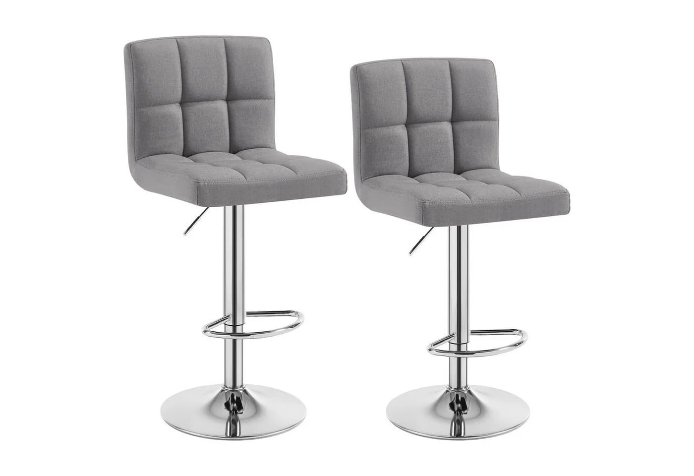 Woltu Barhocker 2er Set Verstellbar Drehbar Leinen Grau - Bild 2