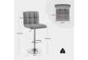 Woltu Barhocker 2er Set Verstellbar Drehbar Leinen Grau Bild 3