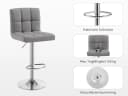 Woltu Barhocker 2er Set Verstellbar Drehbar Leinen Grau Bild 5