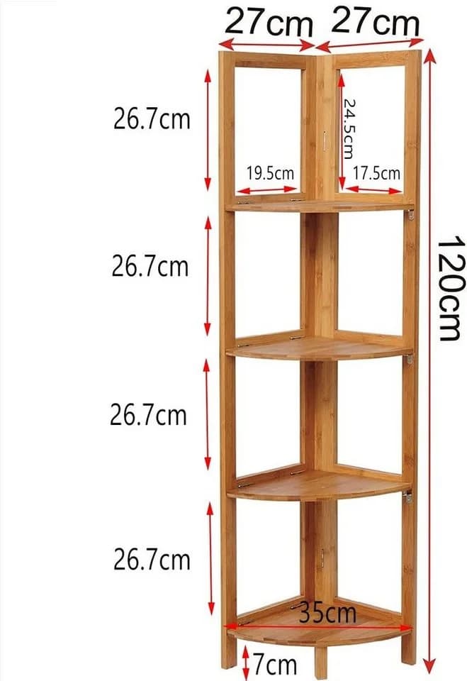 Woltu Standregal Bambus 4 Ebenen Landhausstil - Bild 3
