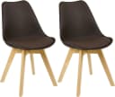 Woltu Esszimmerstuhl Set 2 St. Braun Kunstleder Holzbeine Bild 2