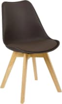 Woltu Esszimmerstuhl Set 2 St. Braun Kunstleder Holzbeine Bild 4