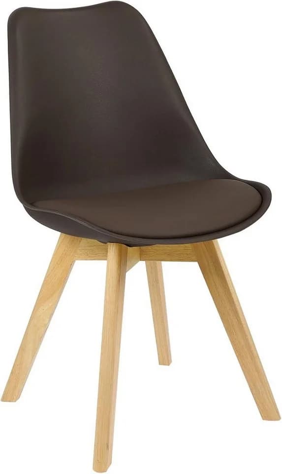 Woltu Esszimmerstuhl Set 2 St. Braun Kunstleder Holzbeine - Bild 4
