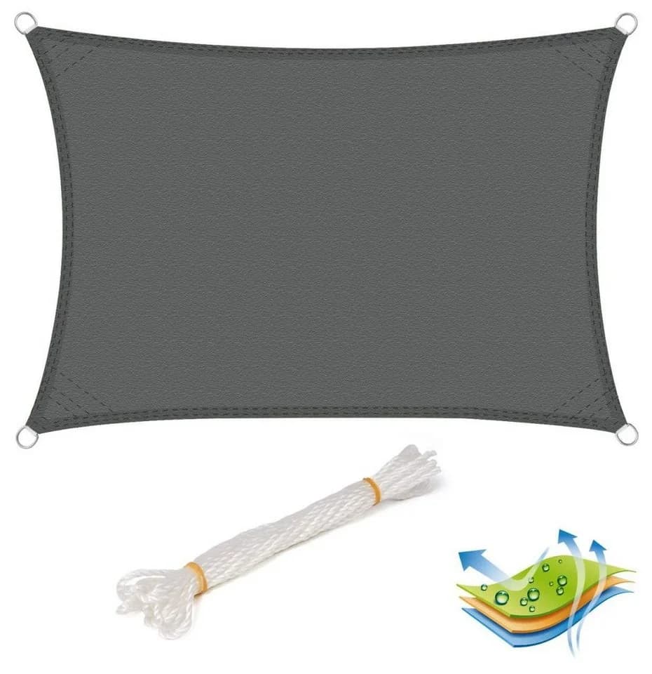 Woltu Sonnensegel Grau Wasserabweisend UV-Schutz Polyester - Bild 2