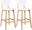 Woltu Barhocker 2er Set Weiß/Schwarz Kunstleder Bild 2