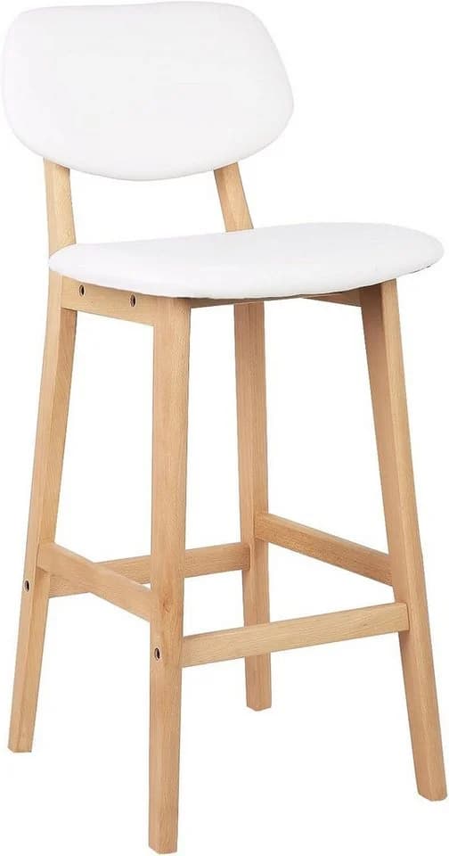 Woltu Barhocker 2er Set Weiß/Schwarz Kunstleder - Bild 4