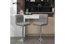 Woltu Barhocker verstellbar drehbar Leinen Metall Grau Bild 1