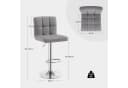 Woltu Barhocker verstellbar drehbar Leinen Metall Grau Bild 3