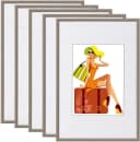 Woltu Bilderrahmen Set 5-teilig Kunststoff Glas Passepartout Bild 2
